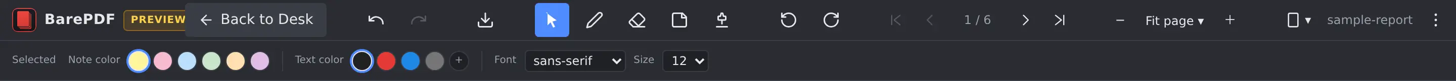 The Editor's two-row toolbar